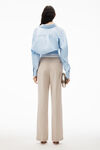 alexander wang pleated trouser in wool tailoring feather