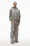 alexander wang puff logo hoodie in glitter terry sidewalk