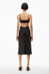 alexander wang lace cutout slip dress in silk charmeuse black