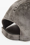 Alexander Wang weathered grey 3d logo-embroidered flocked denim cap