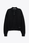 Alexander Wang black unisex black wool-blend henley pullover