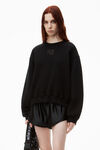 alexander wang 发泡徽标装饰硬挺毛圈布运动衫 black
