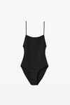 alexander wang crystal charm string swimsuit in jersey black