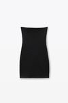 alexander wang 密织尼龙提花无肩带超短连衣裙 black