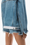 alexander wang 牛仔徽标机车夹克 vintage light indigo