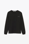 alexander wang long sleeve tee in high twist jersey black