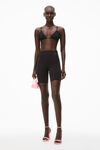 alexander wang crystal charm bikini top in jersey black