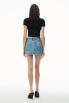 alexander wang 不对称比基尼叠搭牛仔迷你半裙 vintage light indigo