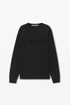 Alexander Wang black 做旧徽标装饰棉质平纹针织布中性长袖 t 恤