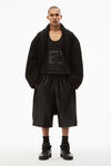alexander wang 光泽罗缎平纹针织篮球短裤 black