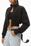 alexander wang cropped jacket in classic terry black