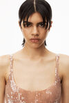 alexander wang maxi tank dress in sequin nylon flax