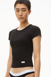 Alexander Wang black scoop neck ribbed cotton tee