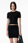 Alexander Wang black black wool-blend hotfix miniskirt