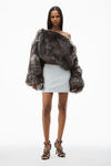 Alexander Wang light heather grey 饰经典棉质毛圈布迷你半身裙