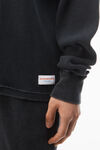 Alexander Wang washed black long-sleeve tee in waffle-knit cotton stretch