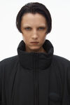 Alexander Wang black puffer coat with dome logo patch