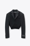 Alexander Wang black black wool mohair draped jacket