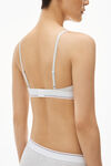 alexander wang triangle bra in ribbed jersey heather grey