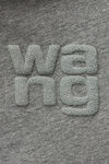 alexander wang puff logo long sleeve tee in glitter jersey sidewalk
