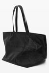 Alexander Wang black punch tote bag in crackle patent leather