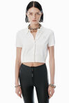 Alexander Wang soft white white logo-emboridered cardigan