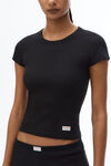 Alexander Wang black crystal hotfix scoop neck tee