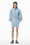 Alexander Wang light blue 浅蓝色棉质毛圈布迷你半身裙