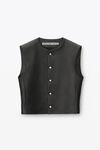 alexander wang 内衬皮革摩托车手背心 black