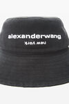 Alexander Wang washed black unisex distressed logo bucket hat