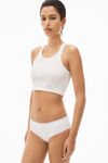 Alexander Wang white cropped racerback tank in ribbed cotton jersey