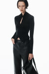 Alexander Wang black long-sleeve high-neck cardigan