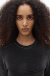 Alexander Wang washed nickel long-sleeve minidress in plush velour