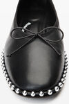 Alexander Wang black lina ballchain flat in smooth lambskin