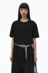 Alexander Wang black 黑色棉质平纹针织徽标 t 恤