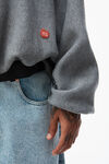 raglan turtleneck hoodie in terry with apple puffed logo