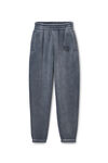 Alexander Wang washed asphalt puff logo sweatpant in structured terry