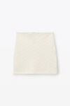alexander wang mini skirt in compact nylon jacquard creamy bone