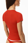 alexander wang short-sleeve tee in ribbed cotton red
