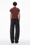 Alexander Wang acid bright red shrunken logo embossed tee in cotton
