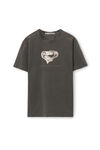 alexander wang money heart tee in compact jersey washed black