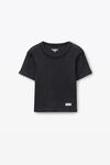 Alexander Wang washed black 罗纹棉短款短袖婴儿 t 恤