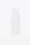 Alexander Wang white crystal hotfix racer tank loungewear minidress