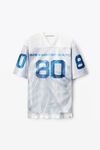 alexander wang 80 football jersey in sequin faille white/blue