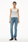 alexander wang racerback tank in ribbed cotton heather grey