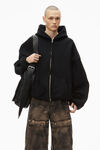 Alexander Wang black 徽标刺绣加大号棉质卫衣
