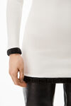 alexander wang logo trim mini skirt in chenille viscose white/black