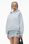 alexander wang 发泡徽标装饰硬挺毛圈布连帽衫 light heather grey
