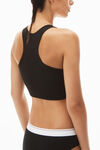 alexander wang 罗纹平纹针织布短款工字背心 black