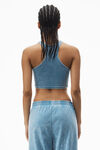 Alexander Wang washed blue 罗纹棉短款工字背心
